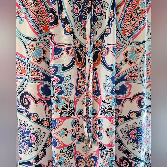 Ruby Rd. Cinched Sleeveless Paisley Dress - Picture 4 of 12